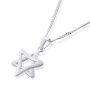 Flowing Silver Star of David Necklace - 1