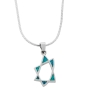 Molten Star of David: Sterling Silver and Opalite Necklace - 1