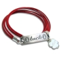 Multi-Leather Cord Luck Bracelet (Red / Turquoise) - 1