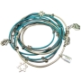 Multi-Leather Cord Wrap Bracelet with Protective Jewish Charms - 2