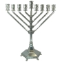 Nickel Chabad Style Menorah - Large - 1