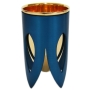 Nickel and 24K Gold Plated Kiddush Cup - Lotus (Blue). Caesarea Arts - 1