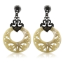 Off-White Circle in Circle Earrings by L.K. Designs - 1