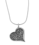 Ornate Silver Heart Necklace - Ahava (Love) - 1