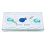 Painted Stainless Steel Challah Board: Blue Pomegranates. Lily Art - 1