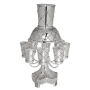 Pewter Wine Fountain with Stand - 8 cups - Roses - 1