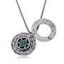 Priestly Blessing: Double Disk Star of David Pendant with Turquoise - 1