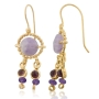 Queen Helene: Purple Jade and Amethyst Earrings - 2