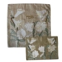 Raw Silk Appliqued Matzah Cover and Afikoman Bag Set-Flowers (White) - 1