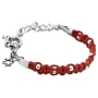 Red String and Silver Plated Star of David Bracelet by Or Jewelry - 1