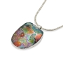 Roman Glass and Silver Art Palette Necklace - 1