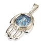 Roman Glass and Silver Exquisite Hamsa Pendant - 1