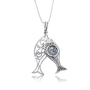 Roman Glass and Silver Fish Necklace - 2