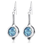 Rafael Jewelry Roman Glass and Silver Long Earrings - 2