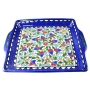 Armenian Ceramic Matzah Plate - Floral Motif  - 1