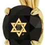 Shema Israel: 14K Gold and Swarovski Stone Necklace Micro-Inscribed with 24K Gold (Deuteronomy 6:4) - 3