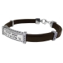 Shema Israel: Silver and Leather Bracelet with Stars of David - Choice of Colors - 2