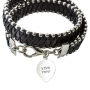 Shema Yisrael: Leather and Silver Bracelet (Choice of Colors) - 1