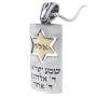 Shema Yisrael: Silver & Gold Evil Eye Kabbalah Necklace - 1