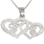 Silver Hearts and Letters Necklace - 1