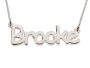 Silver Name Necklace in English - (Printed Brooke Script) - 1