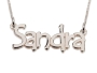 Silver Name Necklace in English - (Sandra Script) - 1