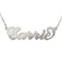 Silver Name Necklace in English - (Carrie Script) - 1