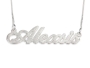 Silver Name Necklace in English - (Alexis Script) - 1