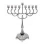  Silver Plated Classic Branched Hanukkah Menorah - Medium - 1