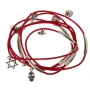  Silver Plated Red Leather Bracelet - Jewish Symbols by Or Jewelry - 1