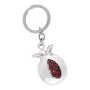 Silver Pomegranate Keychain with Red Highlights - 1