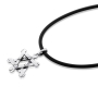  925 Sterling Silver Riveted Star of David Necklace - 1