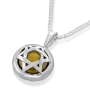Silver Star of David Necklace with Tiger's Eye Stone - 1