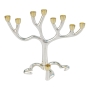  Silver and Gold Plated Tree of Life Menorah - 4