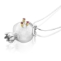 Silver and Gold Pomegranate Necklace with Red Gemstones - 1