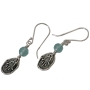 Silver and Roman Glass Hamsa Earrings - 1