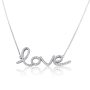 Silver and Zirconia Love Necklace - 1