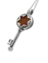 Speech: Silver Shema Israel Kabbalah Key Necklace (Choice of Gems) - 2
