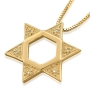 Star of David: 14K Yellow Gold and Diamond Pendant (Corners) - 2