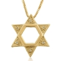 Star of David: 14K Yellow Gold and Diamond Pendant (Corners) - 1