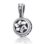 Star of David Flower: Tiny Silver Ball Necklace - 1