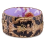 Star of David: Iris Design Hand Painted Bangle with Czech Stones (Brown Design) - 1