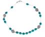  Sterling Silver Leaf and Turquoise Necklace - 1