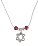  Sterling Silver Necklace with Garnet Stones and Star of David - 1