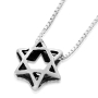 Sterling Silver Open Star of David Necklace - 2