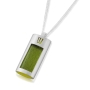 Sterling Silver & Yellow Acrylic Chai Microfilm Necklace - 1