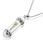 Sterling Silver and 9K Gold Mezuzah Necklace - 1