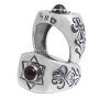 Success: Sterling Silver Star of David Ring with Garnet - 1
