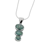Triple Roman Glass and Sterling Silver Necklace - 1