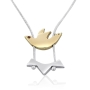 Two Piece Dove Star of David: Sterling Silver Gravity Necklace - 2